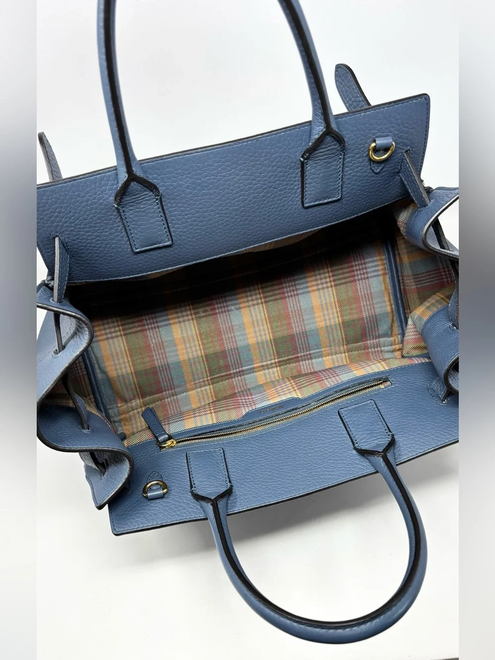 Mulberry Belted Bayswater Tote Slate Blue Leather Tote Bag Meghan Markle